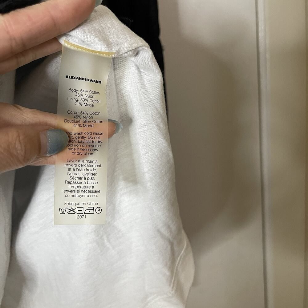 T Alexander Wang Double Layer Black Button Front … - image 5